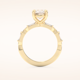 1.5 CT Round Shaped Pave Moissanite Engagement Ring