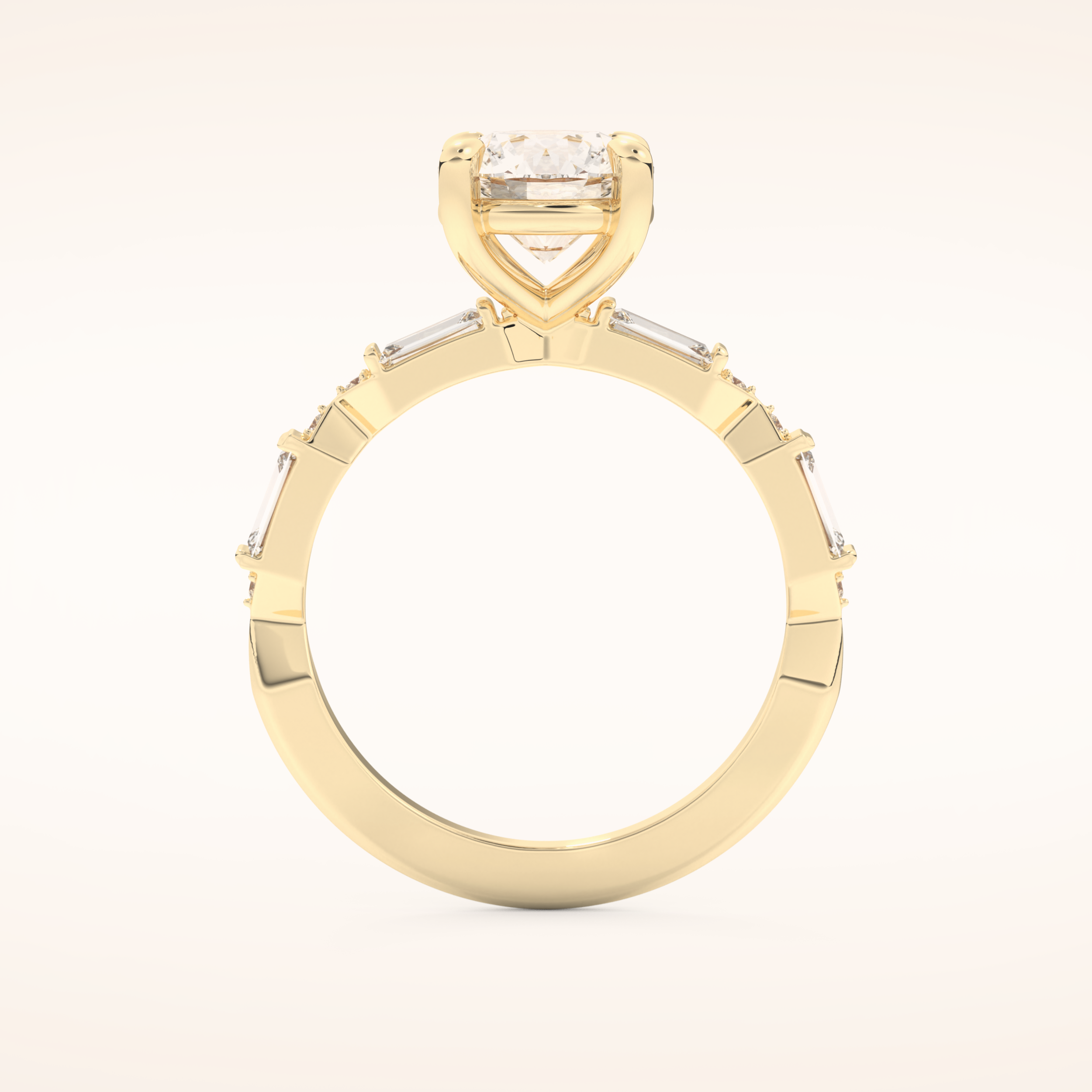 1.5 CT Round Shaped Pave Moissanite Engagement Ring