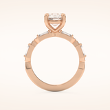 1.5 CT Round Shaped Pave Moissanite Engagement Ring