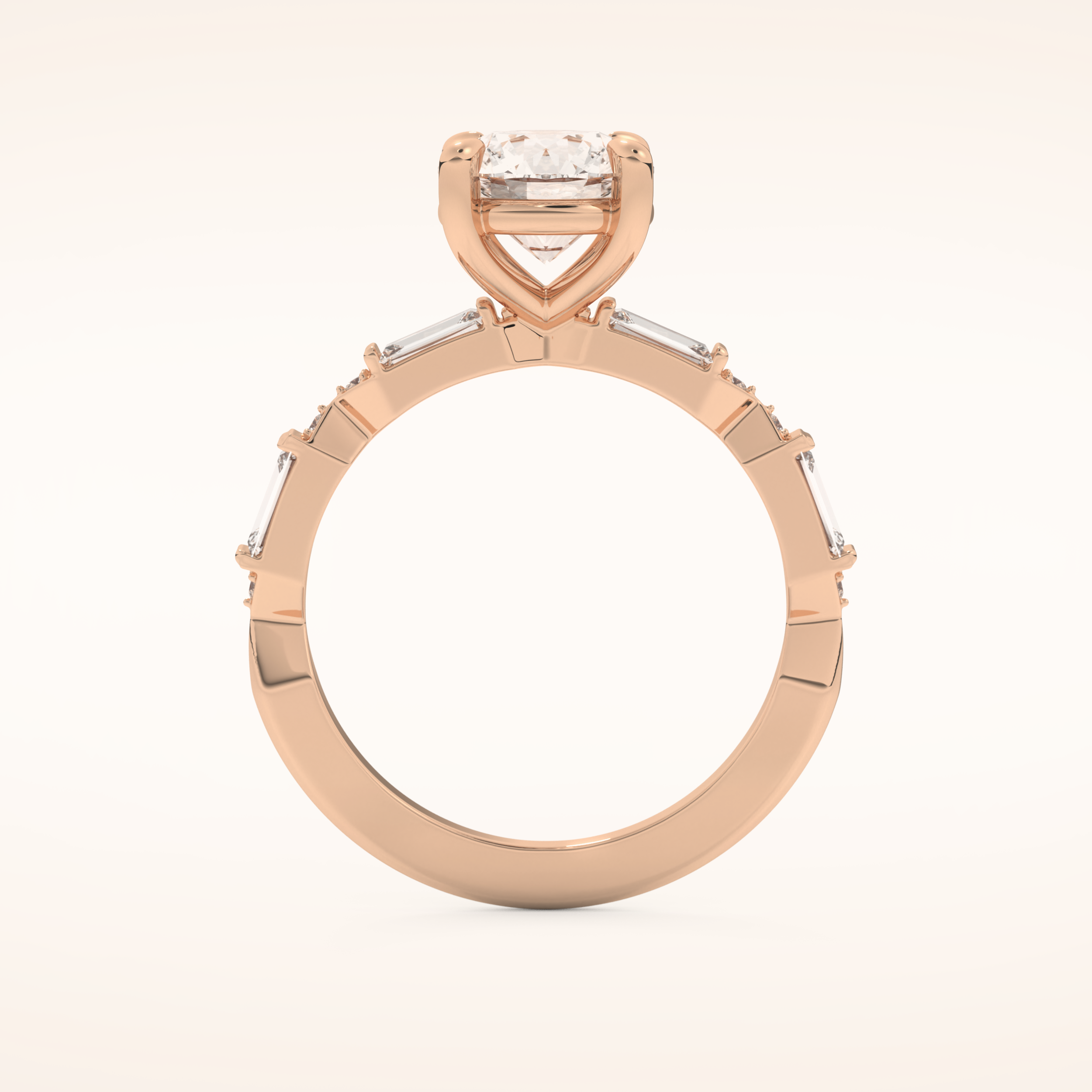 1.5 CT Round Shaped Pave Moissanite Engagement Ring