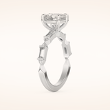 1.5 CT Round Shaped Pave Moissanite Engagement Ring