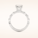 1.5 CT Round Shaped Pave Moissanite Engagement Ring