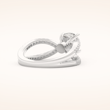 1.5 CT Round Shaped Pave Split Shank Moissanite Engagement Ring