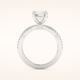 1.5 CT Round Shaped Pave Split Shank Moissanite Engagement Ring