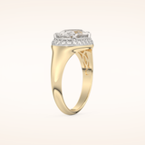 2 CT Oval Shaped Double Halo Moissanite Engagement Ring