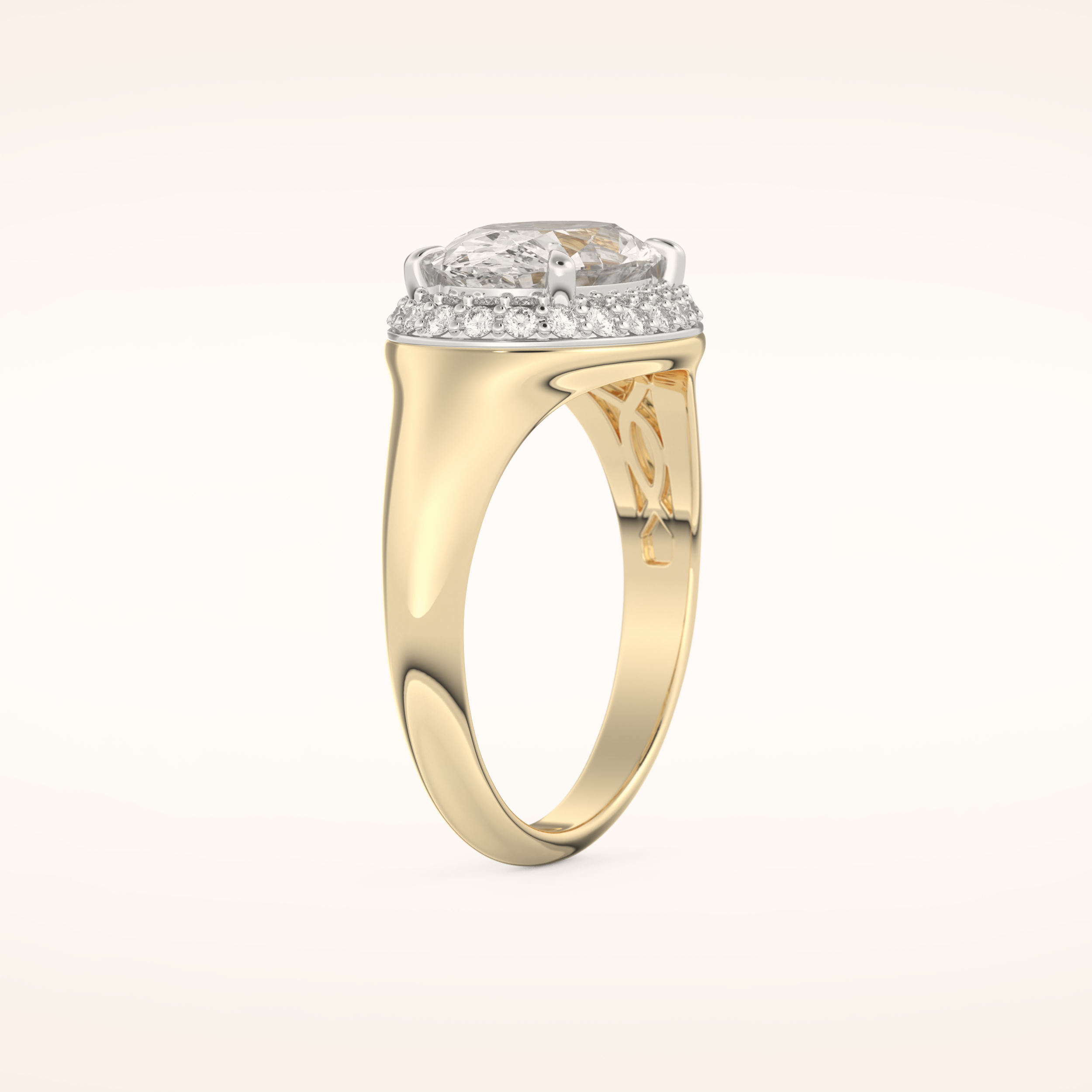 2 CT Oval Shaped Double Halo Moissanite Engagement Ring