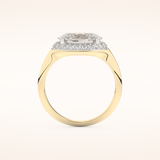 2 CT Oval Shaped Double Halo Moissanite Engagement Ring