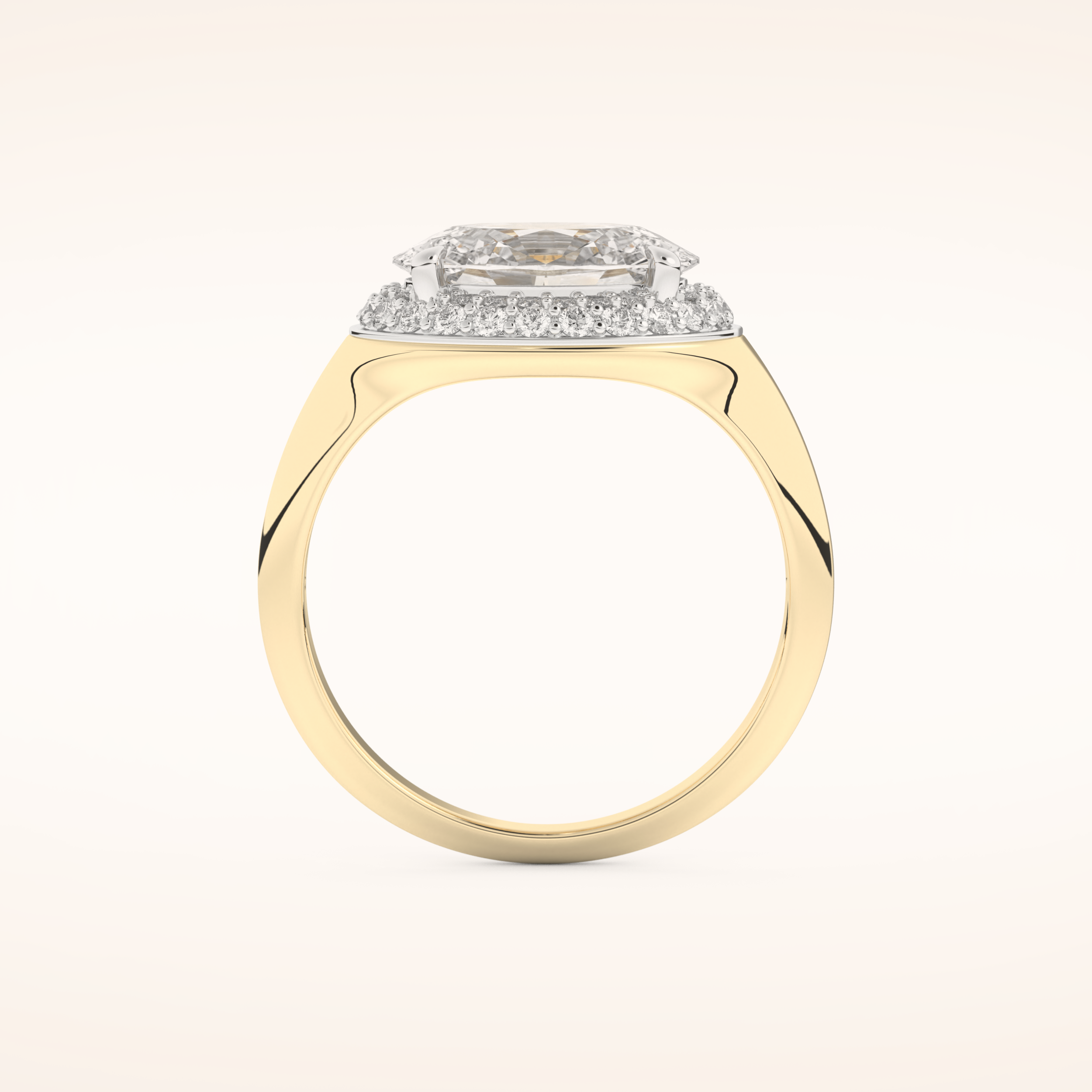 2 CT Oval Shaped Double Halo Moissanite Engagement Ring