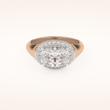 2 CT Oval Shaped Double Halo Moissanite Engagement Ring