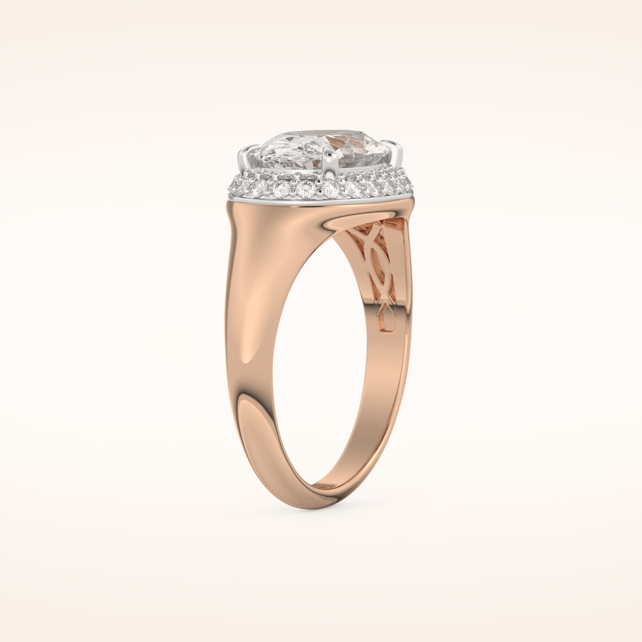 2 CT Oval Shaped Double Halo Moissanite Engagement Ring