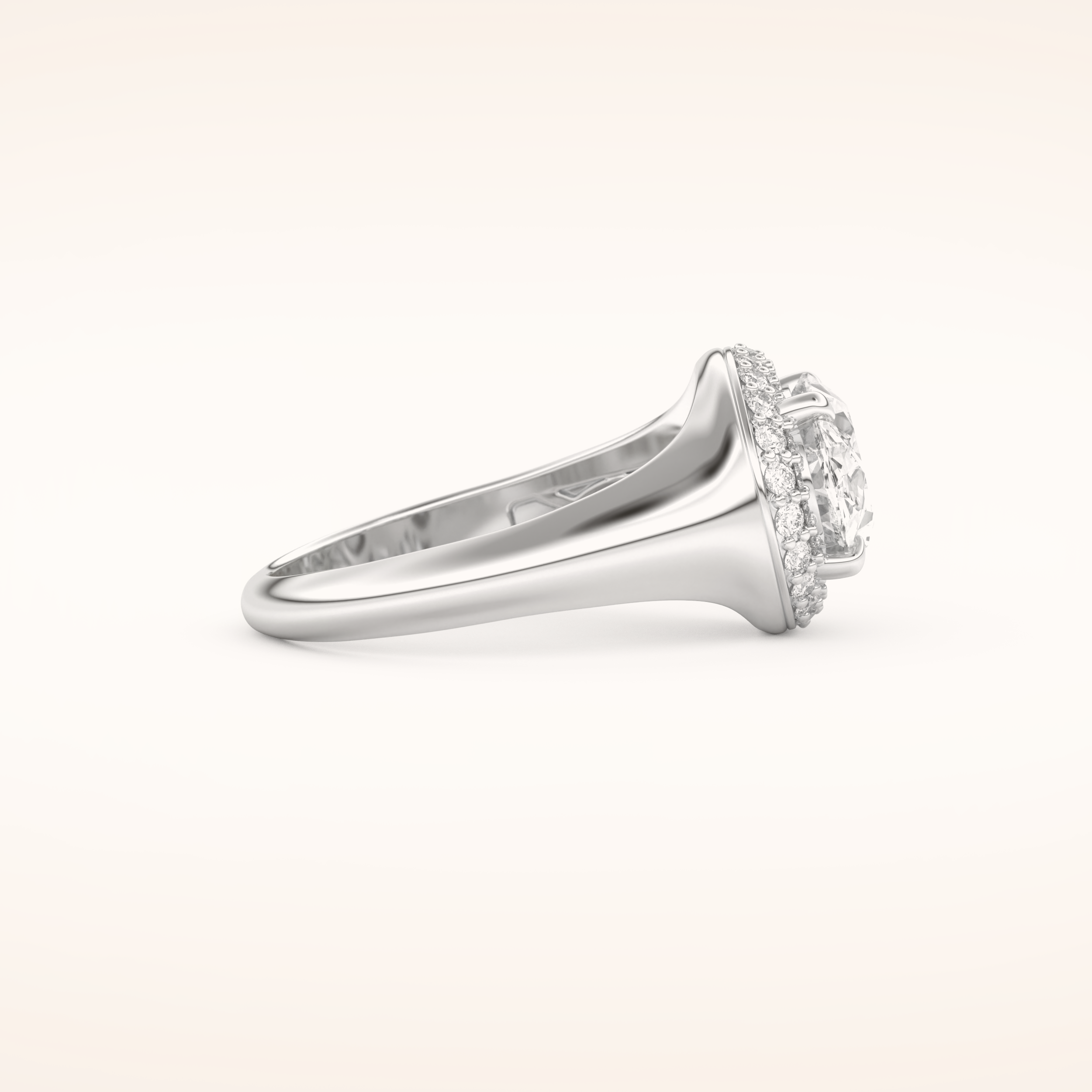 2 CT Oval Shaped Double Halo Moissanite Engagement Ring
