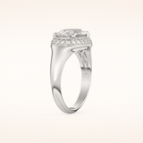 2 CT Oval Shaped Double Halo Moissanite Engagement Ring