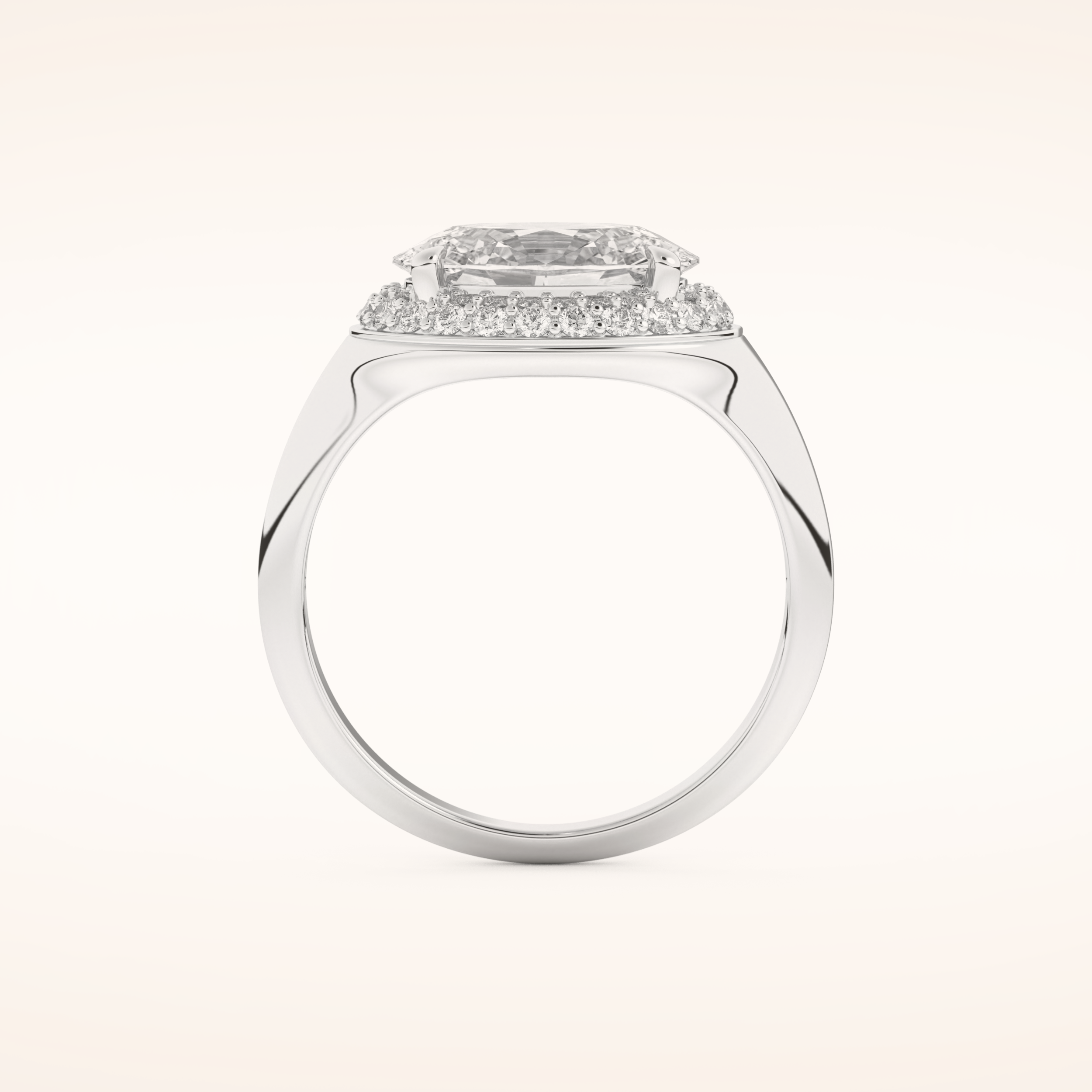 2 CT Oval Shaped Double Halo Moissanite Engagement Ring