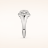2 CT Oval Shaped Double Halo Moissanite Engagement Ring