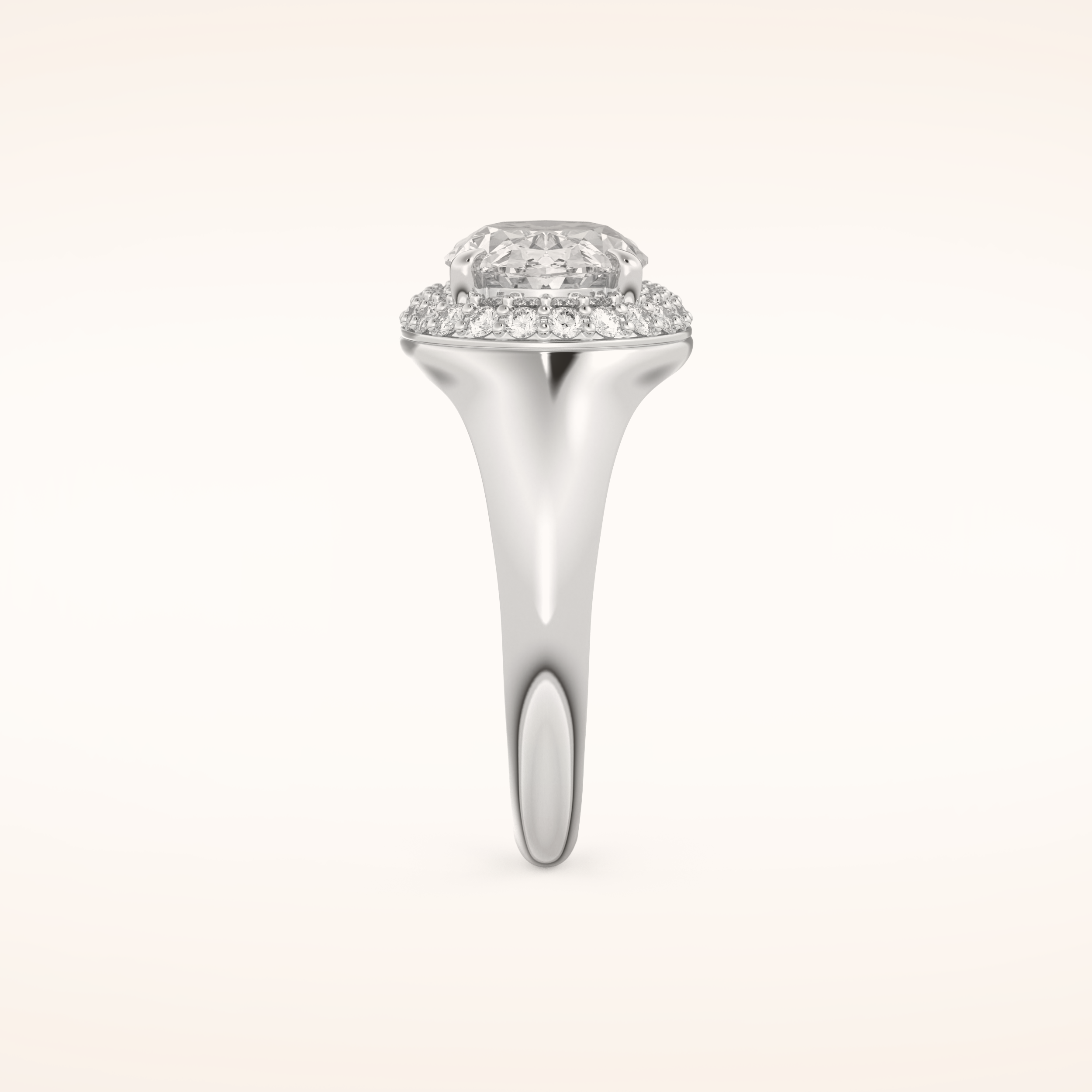 2 CT Oval Shaped Double Halo Moissanite Engagement Ring