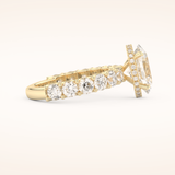 2.5 CT Oval Shaped Hidden Halo & Pave Moissanite Engagement Ring