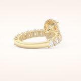 2.5 CT Oval Shaped Hidden Halo & Pave Moissanite Engagement Ring
