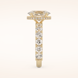 2.5 CT Oval Shaped Hidden Halo & Pave Moissanite Engagement Ring