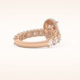 2.5 CT Oval Shaped Hidden Halo & Pave Moissanite Engagement Ring