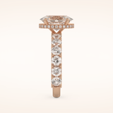 2.5 CT Oval Shaped Hidden Halo & Pave Moissanite Engagement Ring