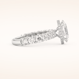 2.5 CT Oval Shaped Hidden Halo & Pave Moissanite Engagement Ring