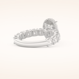 2.5 CT Oval Shaped Hidden Halo & Pave Moissanite Engagement Ring