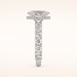 2.5 CT Oval Shaped Hidden Halo & Pave Moissanite Engagement Ring