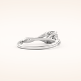 0.8 CT Round Shaped Pave Split Shank Moissanite Engagement Ring
