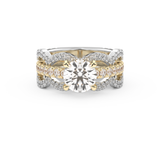 Round Triple Pave Lab Grown Diamond Engagement Ring