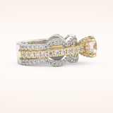 1.52 CT Round Shaped Triple Pave Moissanite Engagement Ring