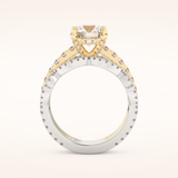 1.52 CT Round Shaped Triple Pave Moissanite Engagement Ring
