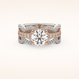 1.52 CT Round Shaped Triple Pave Moissanite Engagement Ring