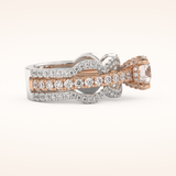1.52 CT Round Shaped Triple Pave Moissanite Engagement Ring