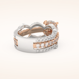 1.52 CT Round Shaped Triple Pave Moissanite Engagement Ring