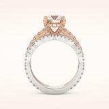 1.52 CT Round Shaped Triple Pave Moissanite Engagement Ring