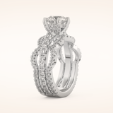 1.52 CT Round Shaped Triple Pave Moissanite Engagement Ring