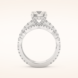 1.52 CT Round Shaped Triple Pave Moissanite Engagement Ring