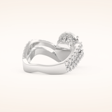1.5 CT Pear Shaped Halo & Pave Curved Split Shank Moissanite Engagement Ring