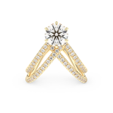 Round Double Curved Shank Lab Grown Diamond Engagement Ring