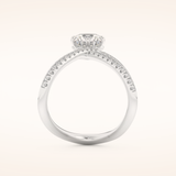 1.5 CT Round Shaped Pave Curved Shank Moissanite Engagement Ring