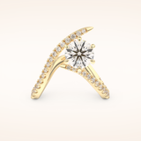 1.5 CT Round Shaped Pave Moissanite Engagement Ring