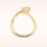 1.5 CT Round Shaped Pave Moissanite Engagement Ring