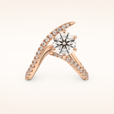 1.5 CT Round Shaped Pave Moissanite Engagement Ring