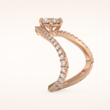 1.5 CT Round Shaped Pave Moissanite Engagement Ring
