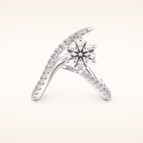 1.5 CT Round Shaped Pave Moissanite Engagement Ring