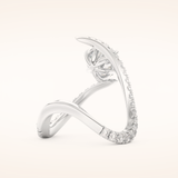 1.5 CT Round Shaped Pave Moissanite Engagement Ring