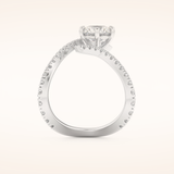 1.5 CT Round Shaped Pave Moissanite Engagement Ring
