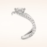 1.5 CT Round Shaped Pave Moissanite Engagement Ring
