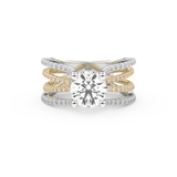 Round Split Shank Pave Lab Grown Diamond Engagement Ring