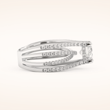 1.52 CT Round Shaped Pave Split Shank Moissanite Engagement Ring